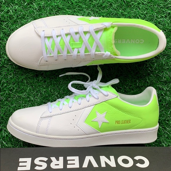 CONVERSE PRO LEATHER OX WHITE/GHOST GREEN/WHITE MN - Picture 13 of 16